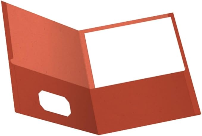 Oxford Earthwise by Oxford Twin Pocket Folders, Letter Size, Red, 25 per Box (78511)