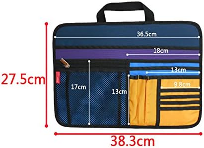 Unisex Bag Briefcase Insert Organizer Office File Document Storage Organizer (L) (Navy)