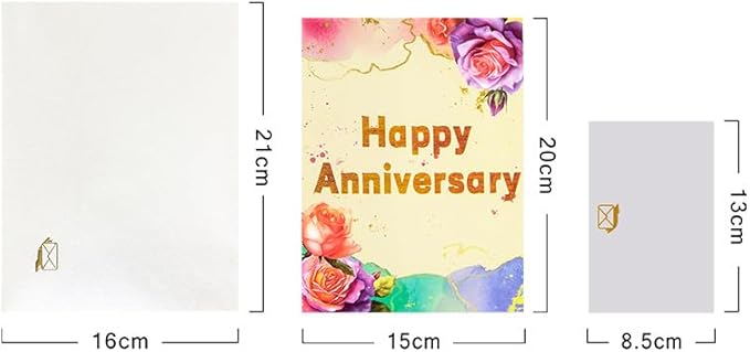 3D Pop Up Anniversary Greeting Card, Happy Anniversary Pop Up Card for Couple, Parents, Husband and Wife Wedding Anniversaries and All Ages
