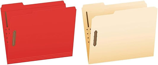 Pendaflex Fastener Folders, Letter Size, Red, 50 per Box, with 2 Fasteners and 1/3 Cut Tabs in Left, Right, Center Positions