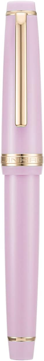 Jinhao 82 Pink Acrylic Fountain Pen, Iridium Medium Nib Classic Design Smooth Writing Pen with Ink Converter (Gold Trim)