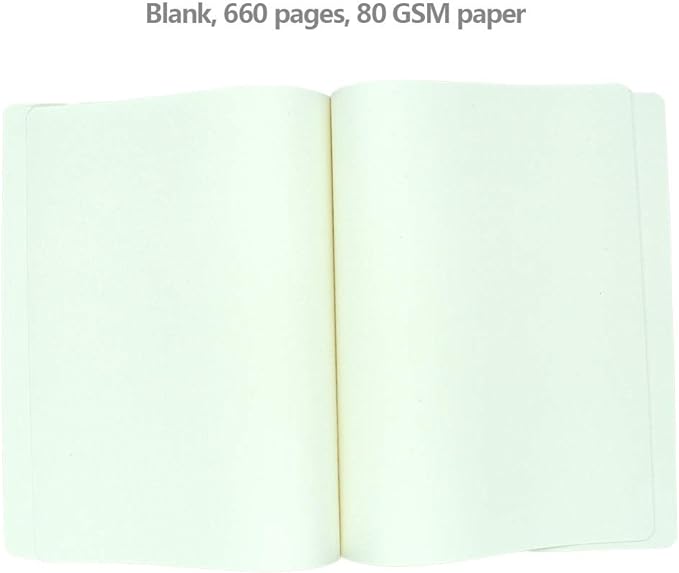 Thick Sketchbook 660 Pages Notebook Soft Faux Leather Cover Journal 80GSM Paper Notepad Drawing Book Memo Writing Sketch Pad Diary Notebook