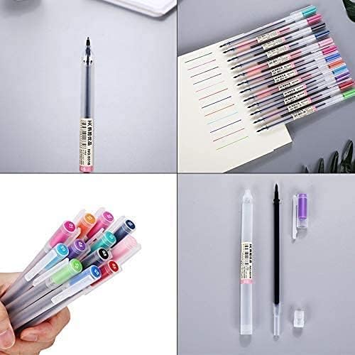 Japanese Style Gel Ink Pen 0.5mm Colorful Fine Ballpoint Maker Pen for Office School Stationery Supply,Pack of 12, Assorted Colors