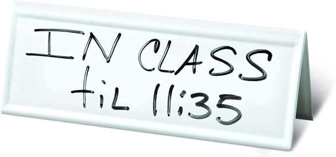 Trainers Warehouse Heavy Duty Premium Space-Saver Reusable Name Cards, White, Dry-Erase Tent, 8.75" x 3" (30)