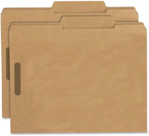 Smead Fastener File Folder, 2 Fasteners, Reinforced 2/5 -Cut Tab Right of Center Position, Guide Height, Letter Size, Kraft, 50 per Box (14880)