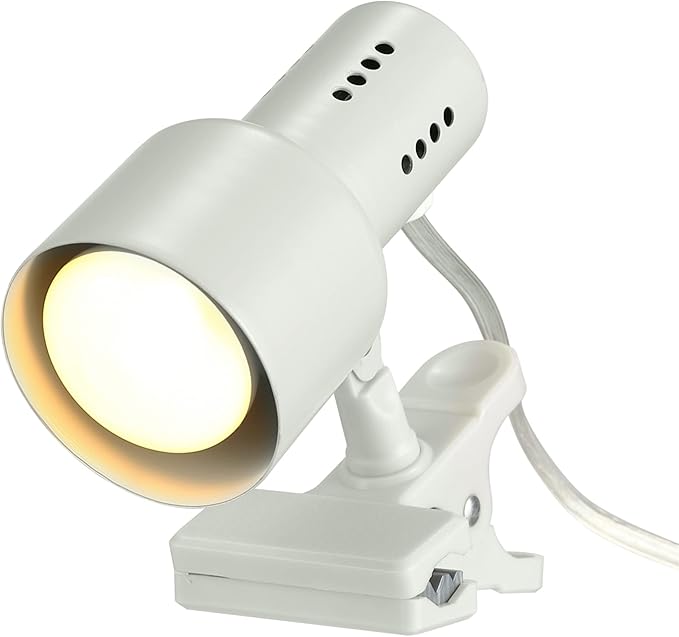 Globe Electric 30293 5.5" Clip-Arm Desk Lamp, Matte Light Gray, In-Line On/Off Switch, Bulb Included, Home Décor, Desk Lamps for Home Office, Home Office Accessories, Room Décor, Accent Lighting Lamps