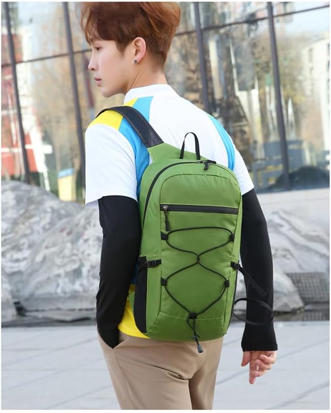 Scotry Lightweight Packable Mesh Strap Travel Backpack, Water Resistant Man Women Foldable Daypack for Outdoor Vacations (Green)