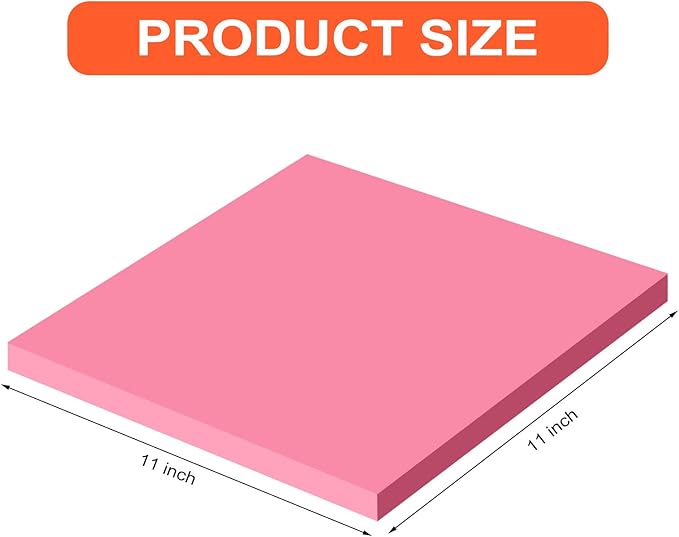 Zubebe 10 Pads 11 x 11 Inch Large Sticky Notes Jumbo Bright Colors Sticky Notepads Self Stick Note Square Memo Post Stickies for Office School, 25 Sheets/pad (Multicolor)
