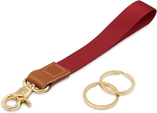 Wrist Lanyard for Women and Men, Keychain Lanyard for Keys, Wrist Keychain Strap Lanyard for Car Keys ID Badge Wallet Card Holder (Wine Red)