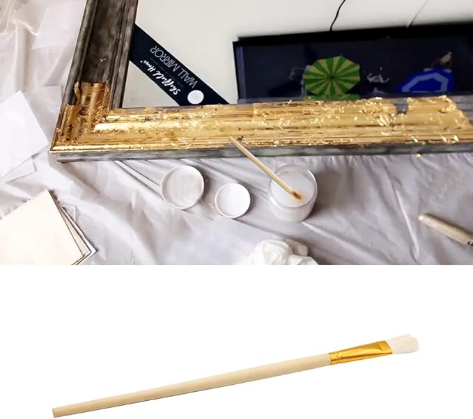 Gilding Brush, Goat Hair Brush, Leaf Sweeper, Paint Brush for Edible Gold Leaf, Gold Flakes, Gold Leaf Sheets (Type2 &Type7