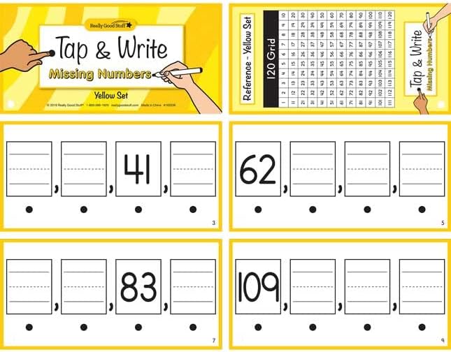 Really Good Stuff Tap and Write Missing Numbers - 123 Cards