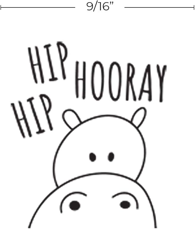 Hip Hip Hooray! Hippo Stamp / 2000 Plus Self Inking Teacher Stamper/Black Imprint Planner Worksheet Stamp