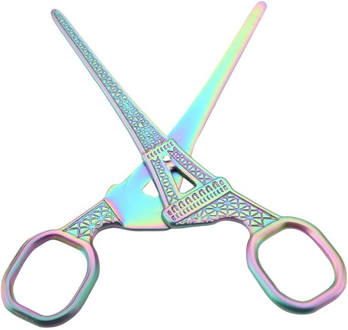 Eiffel Tower Scissors, Stainless Steel DIY Fashionable Sewing Shears Art Work Dresser Embroidery Tool (multicolour)