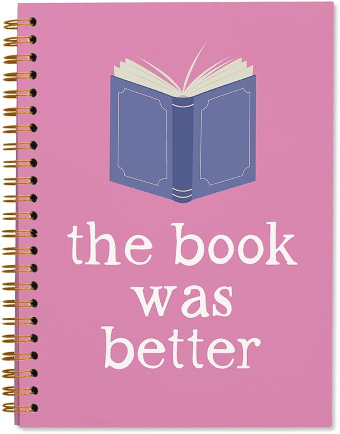 Reading Notebook Journals for Book Lovers, Book Gifts Journals for Book Lovers, Reading Log Journal, The Book Was Better Hardcover Spiral Notebook 5.5x8.3