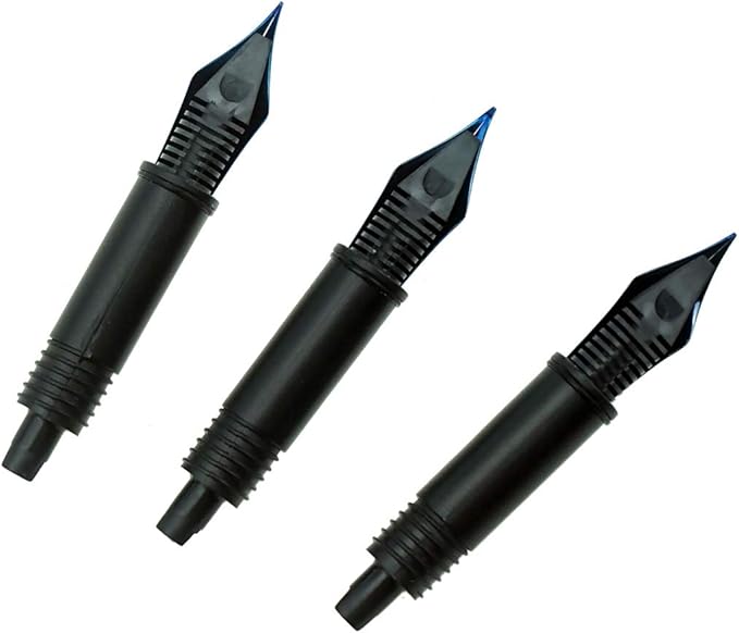 Set of 3 Hongdian Fountain Pen Blue Nibs (Fine, Extra Fine and Bent Nib) for Black Forest 1850, 1851, M2, 1843, 6013, 517D, 517S, 525,H1, H3, A3, 1843 and 920 Series