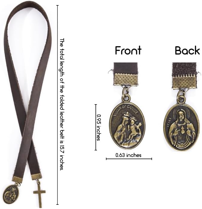 Bookmarks, Handmade Retro Cross Bible Bookmark with Long Leather Straps, Christian Saint Book Mark, Ideal Christian Gift (Style 3)