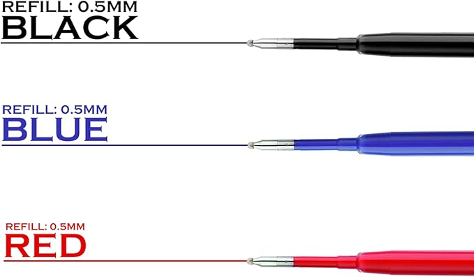 DunBong G2 Gel Ink Pen Refills, for Retractable Gel Pens, Gel Ink Rollerball Pens, 0.5mm Fine Point, Pack of 5 (Black)