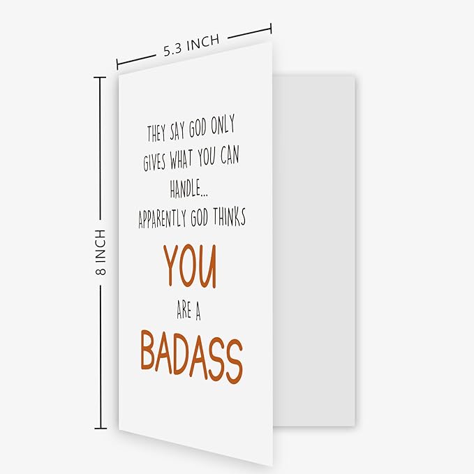 Ogeby Funny Get Well Card Gift for Him Her, Humor Encouragement Card, They Say God Only Gives What You Can Handle