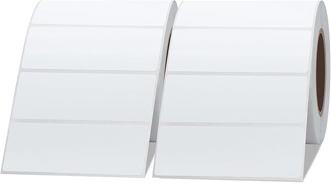 Hybsk 3x1 inch Direct Thermal Labels for Barcodes, Address, Compatible with Rollo Label Printer & Zebra Desktop Printers (3"x1",2 Rolls White)