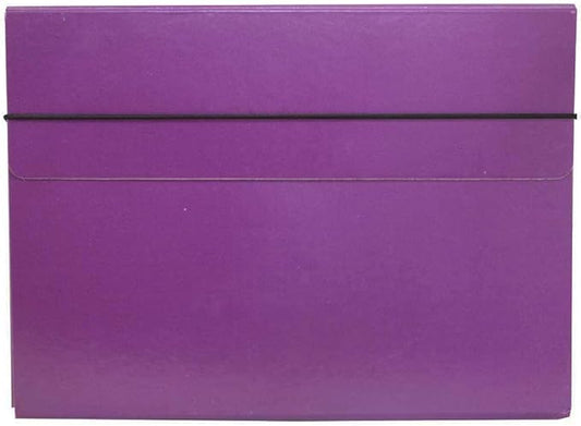 JAM Paper Strong Thin Portfolio Carrying Case with Elastic Band Closure - 9 1/4 x 1/2 x 12 1/2 - Purple - Sold Individually