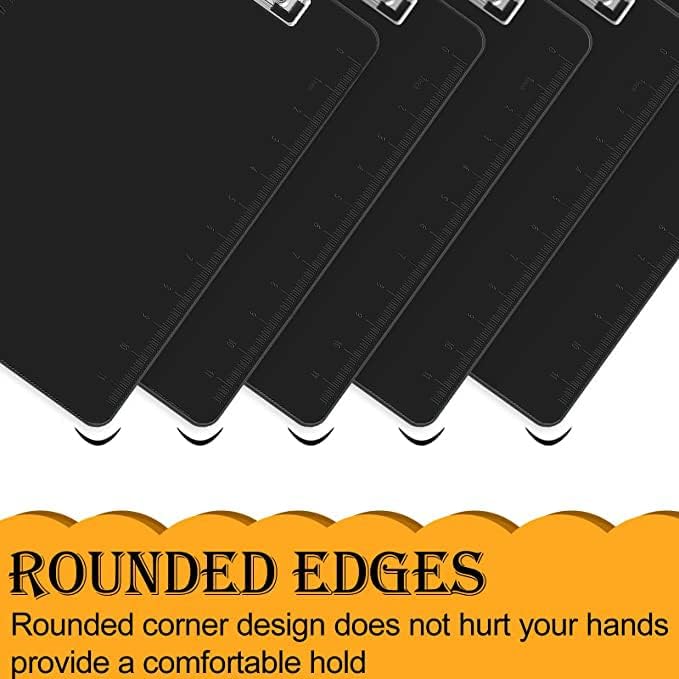 Clipboards, HERKKA 15 Pack Plastic Office Clipboards, Black Color Plastic Clipboards, Low Profile Clip Standard A4 Letter Size, Size 12.5 x 9 Inch
