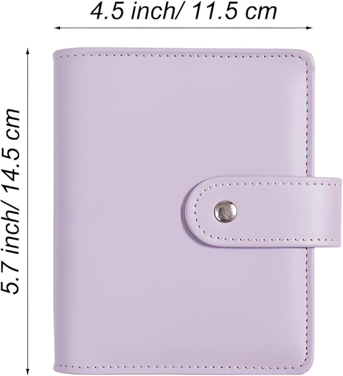 A7 Budget Binder Set - Mini Money Organizer for Cash Saving, Cash Stuffing Envelope System, Planner Binders with Pockets, Sheets and Stickers, Purple
