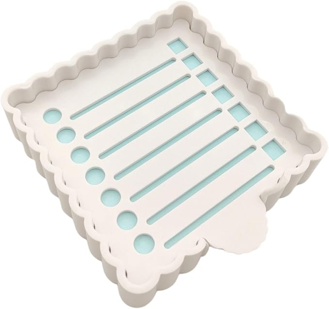 Sticky Notes Holder Cute with Stencil, Wavy Self-Stick Notepad Holder, Note Dispenser for Desk, Sticky Notes Organizer