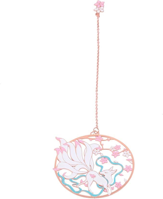 1pcs Metal Bookmark, Beautiful Vintage Bookmarks with Tassels for Women Reader (Nine-Tailed Fox)