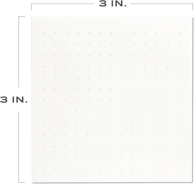 Sticky Notes Dots Grid 24pk | 3x3 Inch Small Self Stick Notepads for Desk and School Supplies