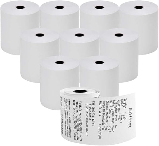 RyhamPaper 10 Rolls Thermal Receipt Paper, Thermal Paper 3-1/8" x 230' Pos Receipt Paper, Cash Register Rolls