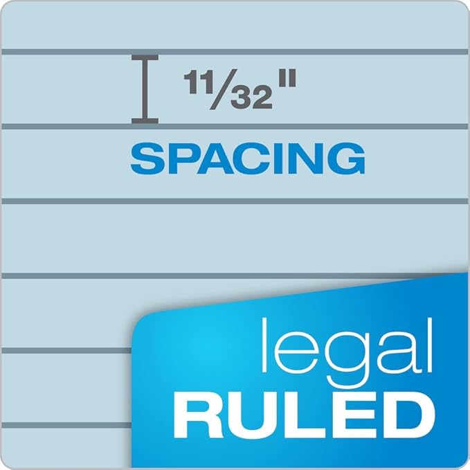 TOPS Prism Writing Pads, 8-1/2" x 11-3/4", Legal Rule, Blue, Perforated, 50 Sheets, 12 Pack (63120)