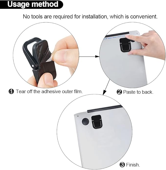 2Pcs Self-Adhesive Keyboard Stand for Desk, Portable Laptop Kickstand, Adjustable Laptop Stand Riser Feet Aluminum Stable for MacBook, 10-18" Laptop, iPad(Black)