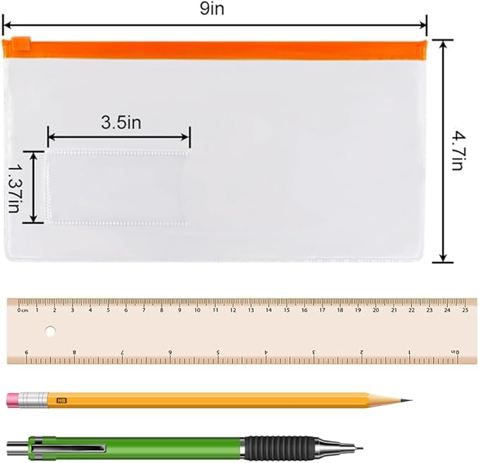 EOOUT 24pcs Poly Zip Envelope, Plastic Envelope, Reusable Envelopes, 9 x 4.7 Inches, A6 Size, 10 Colors, for Office Supplies