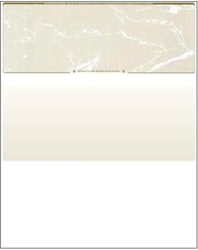 Compuchecks Check on Top Blank Check Paper - 1000 Pack, Quick-Books & Laser Printer Compatible - Security Business Checks with Voucher - 8.5" x 11" Gold Marble