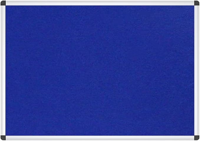 VIZ-PRO Notice Board Felt Blue, 48 X 24 Inches, 3 Pack, Silver Aluminium Frame