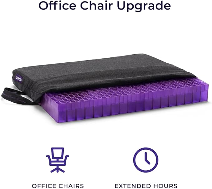 Purple Double Seat Cushion | Pressure Reducing Grid Designed for Ultimate Comfort | Designed for Office Chairs | Made in The USA