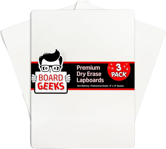 Mini Dry Erase Board for Kids, 3-Pack - 9x12-Inch Small White Boards for Students and Teachers - Double-Sided, Portable, and Easy-to-Clean Writing Boards for Classroom, Office, or Home