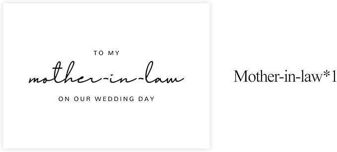 Mother In Law Wedding Day Card, Mother In Law Of The Bride/Groom Gifts, To My Mother In Law On Our Wedding Day. （Mother-in-Law B）