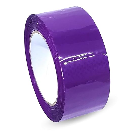 Heavy Duty Packaging Color Tape for Shipping,Packing and Moving 3" Wide x 2.0 Mil Thick -110 Yrd Roll -Acrylic Adhesive Tape for Box Sealing. (1 Roll, Purple, 3" Wide x 110 yds)