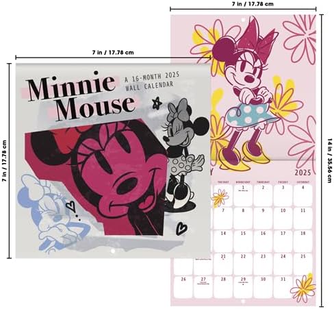 Disney Minnie Mouse Calendar 2025 - Deluxe 2025 Minnie Mini Calendar Bundle with Over 100 Calendar Reminder Stickers (Disney Gifts, Office Supplies)