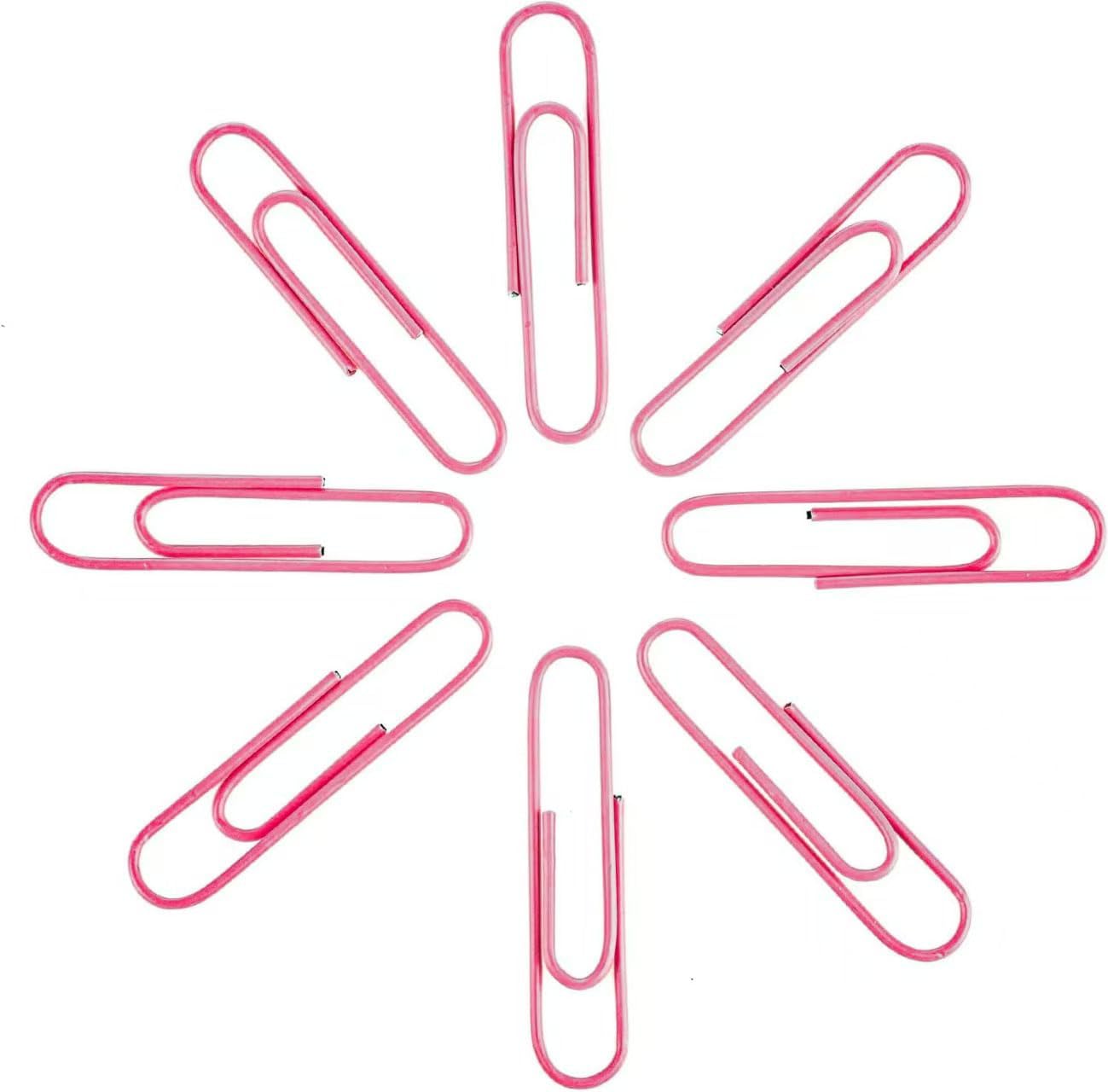 Macaron Colored Paper Clips, 1.1" Medium Paper Clip（28mm, 600pcs Paperclips for Office Supplies and Organization (Pink)