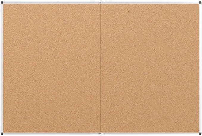 VIZ-PRO Large Cork Bulletin Board/Foldable Noticeboard, 60 X 36 Inches, Silver Aluminium Frame