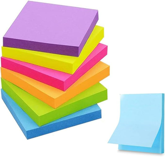 Sticky Notes 3x3 Inches, 12 Pads Bright Colors Sticky Notes,Colorful Sticky Notes, Self-Stick Note Pads, Sticky Notes Bulk,50 Sheets/Pad (12Pads)