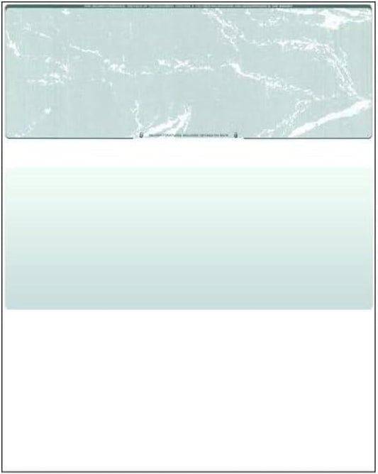 Compuchecks Top Blank Check Paper - 250 Pack, Quick-Books & Laser Printer Compatible - Security Business Checks with Voucher - 8.5" x 11" Green Marble