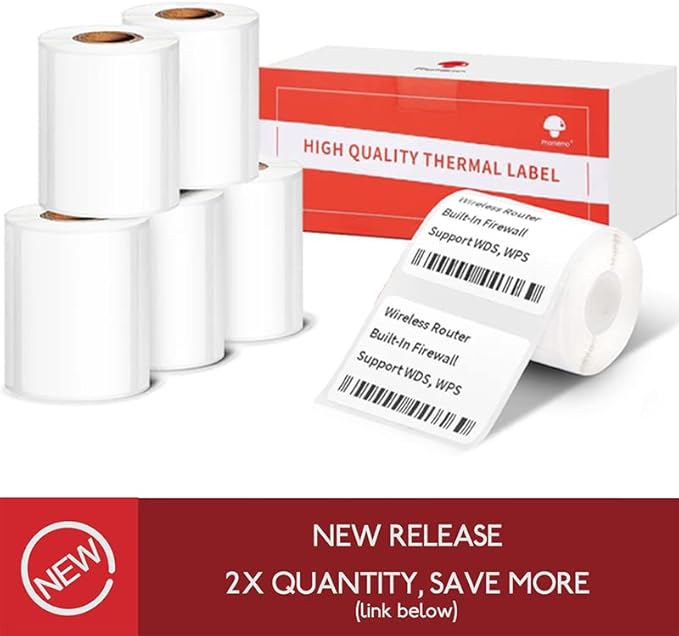 Phomemo [3x230 pcs] Labels Square Series, 1.57''x1.18'' (40x30mm) M110 M100 M220 M221 Labels, White, 230 Labels/Roll, 3 Rolls, All-Purpose Adhesive Thermal Phomemo Original, Compatible with Ponek