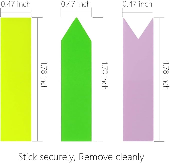 KICNIC Page Markers Sticky Index Tabs 750 Pcs, Arrow Flag Tabs Self Adhesive, Sticky Notes for Page Marking and Highlighting [3 Designs, 10 Colors] Writable, Repositionable