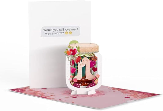 Lovepop Everyday Pop-Up Card for Her, Him, Girls, Boys - 3D Love Greeting Cards - If I was a Worm - 5" x 7" - Blank Note Card & Envelope Included