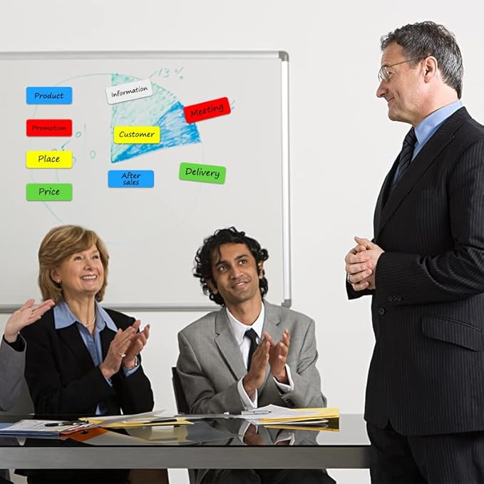 Dry Erase Magnetic Labels 3.1x1.2 Inch, Reusable Magnetic Labels for Whiteboards Locker School Classroom Office Home,Pack of 40