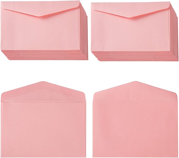120 Pack Mini Envelopes Small Envelopes Self-Adhesive Kraft Paper Tiny Pockets for Business Cards Christmas Holiday Small Gift Cards Invitations Cards(4.13"×2.76") (Pink)