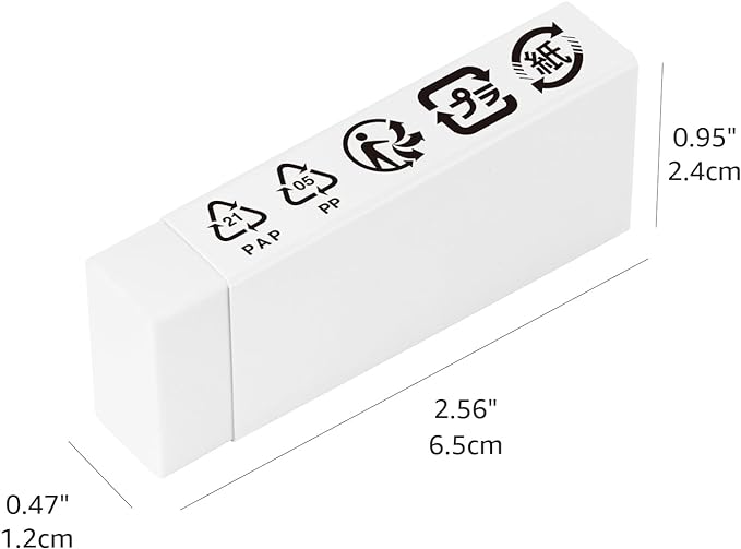 Amazon Basics Block White Eraser, 10 pack